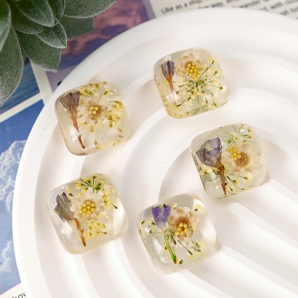 Dried Flower Bulk - Boutons en résine de dôme de