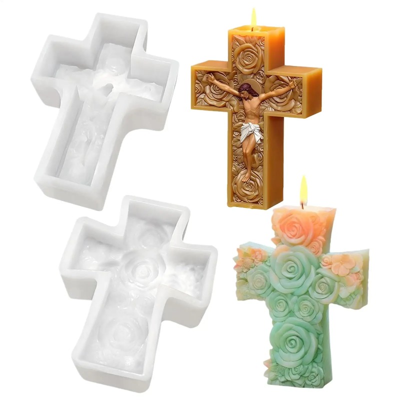 Resin Craft Ideas - Moule à bougie en Silicone, croix