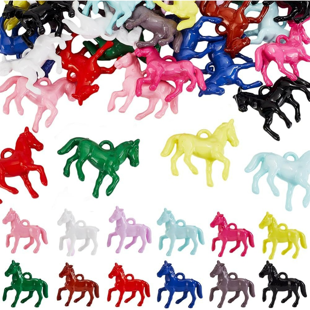 Resin Crafts - 48 pièces pendentifs acryliques opaques 12