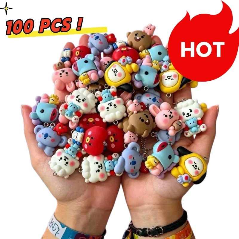 Resin Crafts - Breloques en résine BT21, 7 pièces,