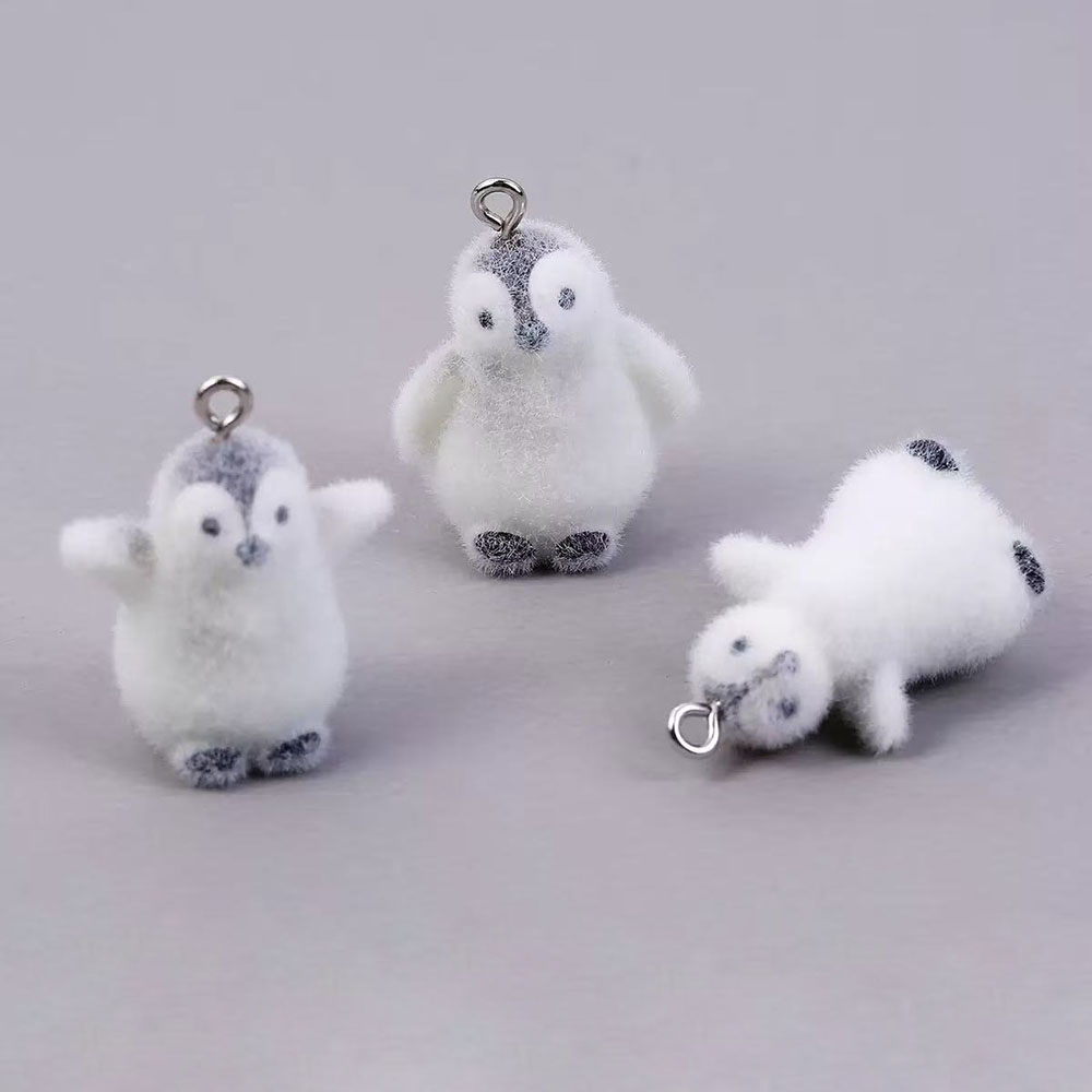 Resin Craft Projects - Breloques en résine petit pingouin floqué,
