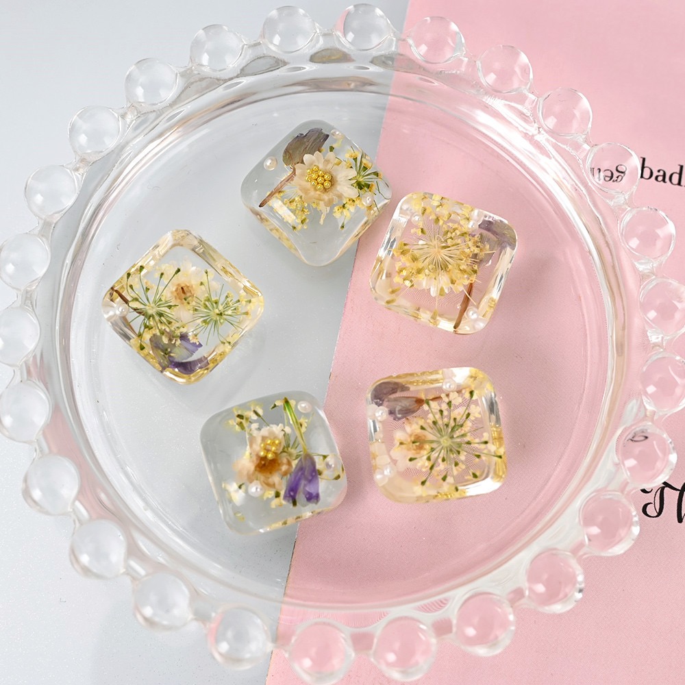 Boutons en résine de dôme de f - Dried Flower Bulk avis et prix