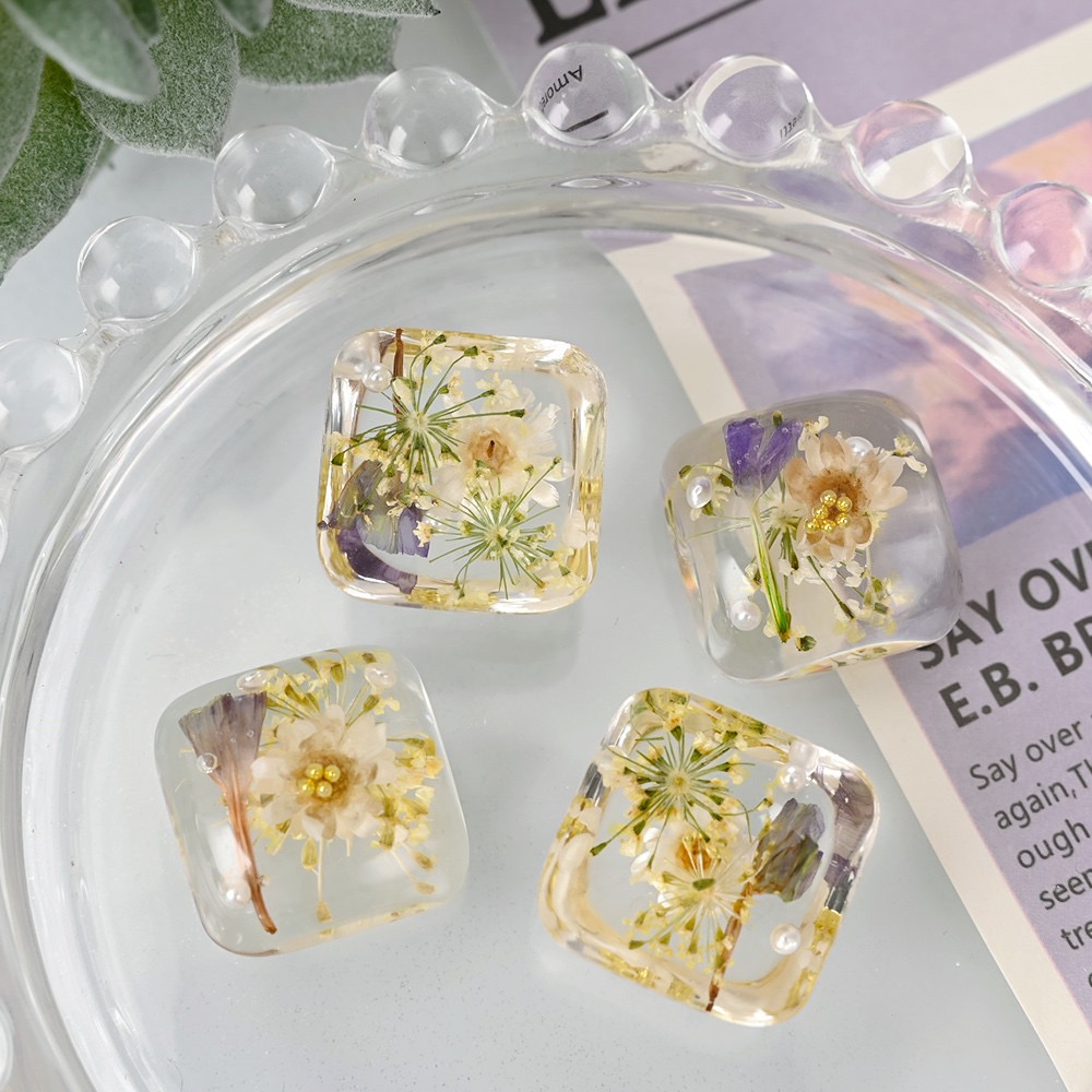 Boutons en résine de dôme de f - Dried Flower Bulk avis et prix