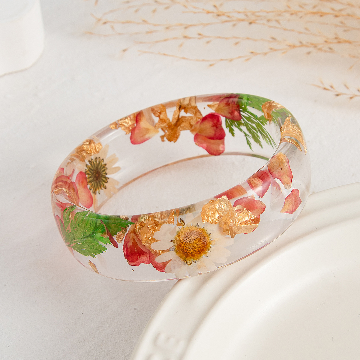 Bracelet Large en Acrylique Tr - Dried Flower Bulk avis et prix