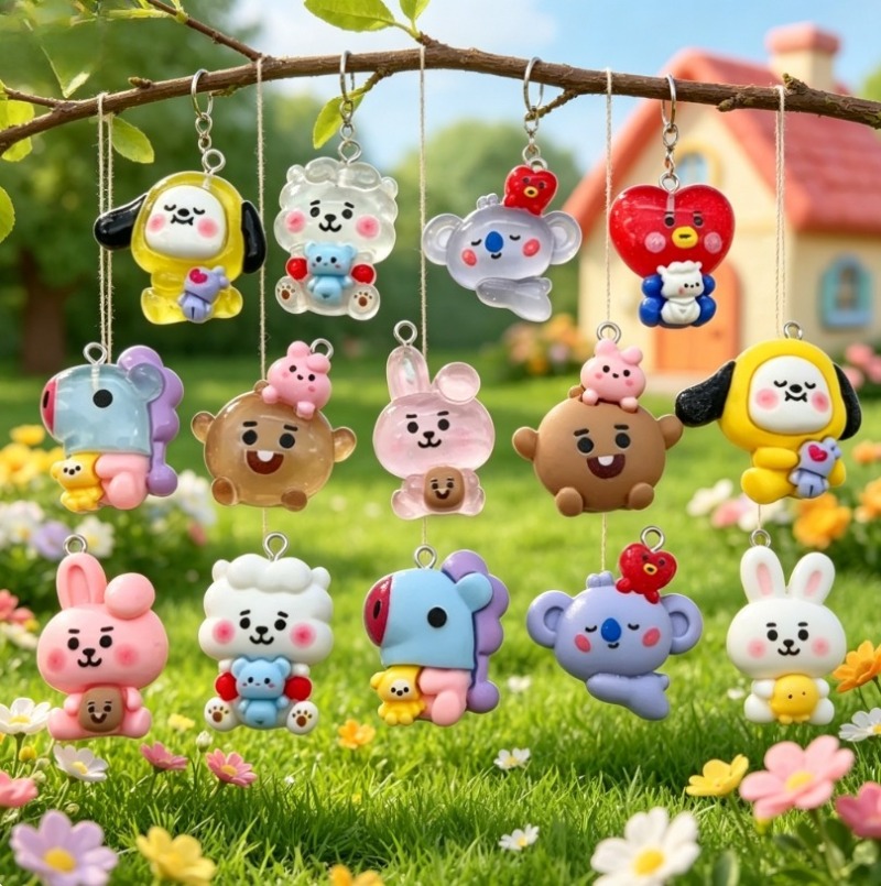 Breloques en résine BT21, 7 pi - Resin Crafts avis et prix